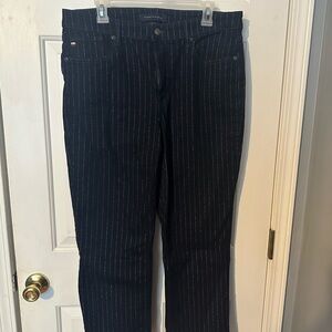 Tommy Hilfiger Tribeca Shine Striped Ankle Pants